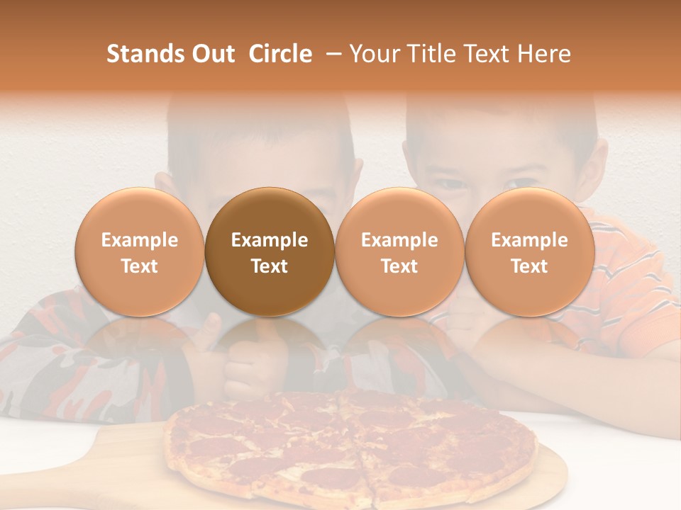 Brothers Ready To Eat A Pepperoni Pizza PowerPoint Template