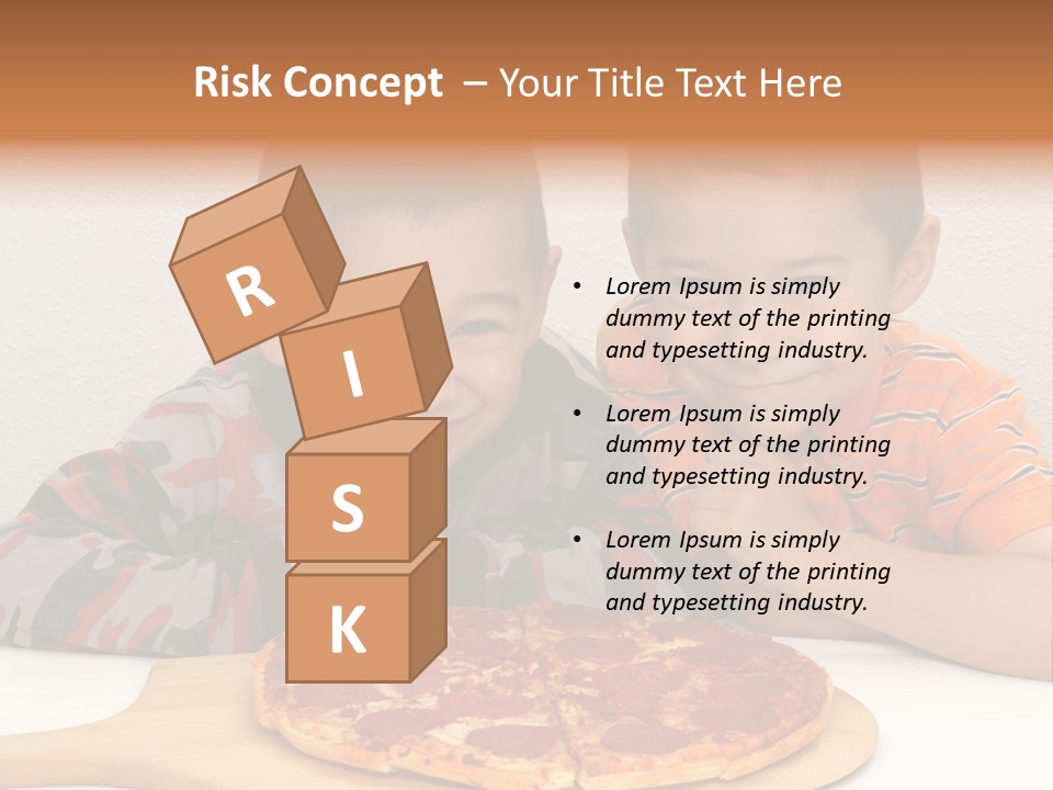 Brothers Ready To Eat A Pepperoni Pizza PowerPoint Template