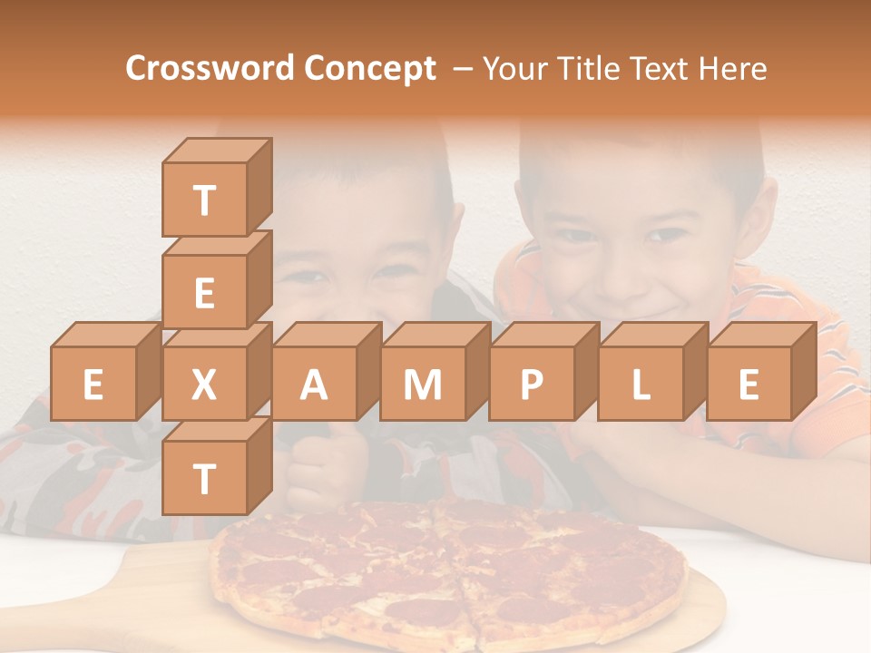 Brothers Ready To Eat A Pepperoni Pizza PowerPoint Template