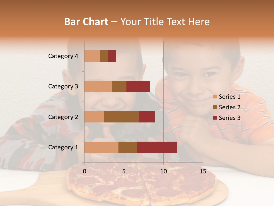 Brothers Ready To Eat A Pepperoni Pizza PowerPoint Template