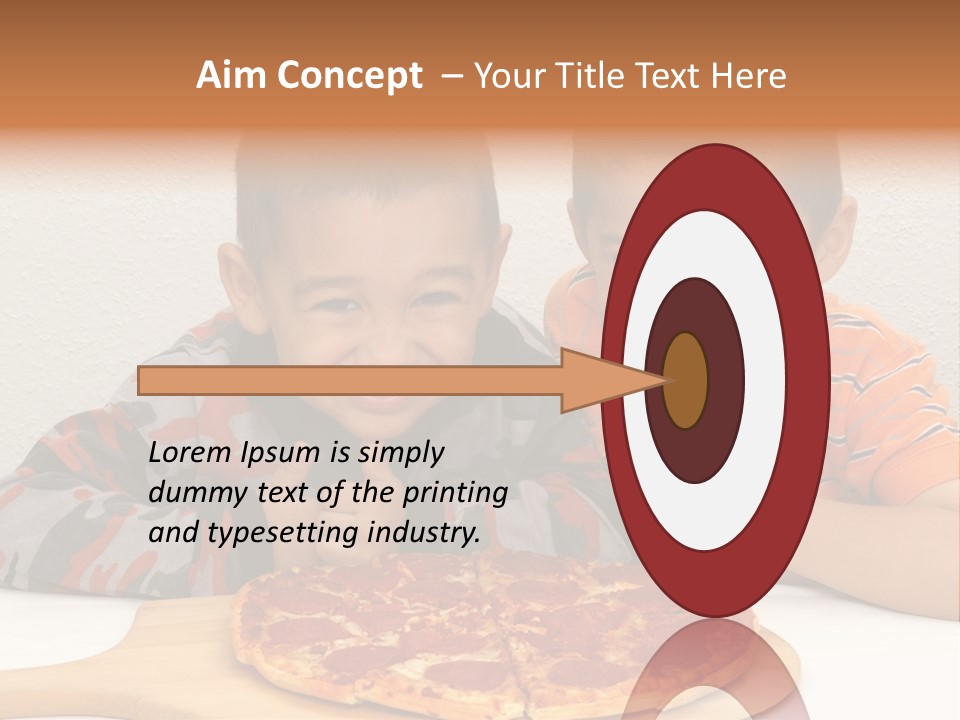 Brothers Ready To Eat A Pepperoni Pizza PowerPoint Template