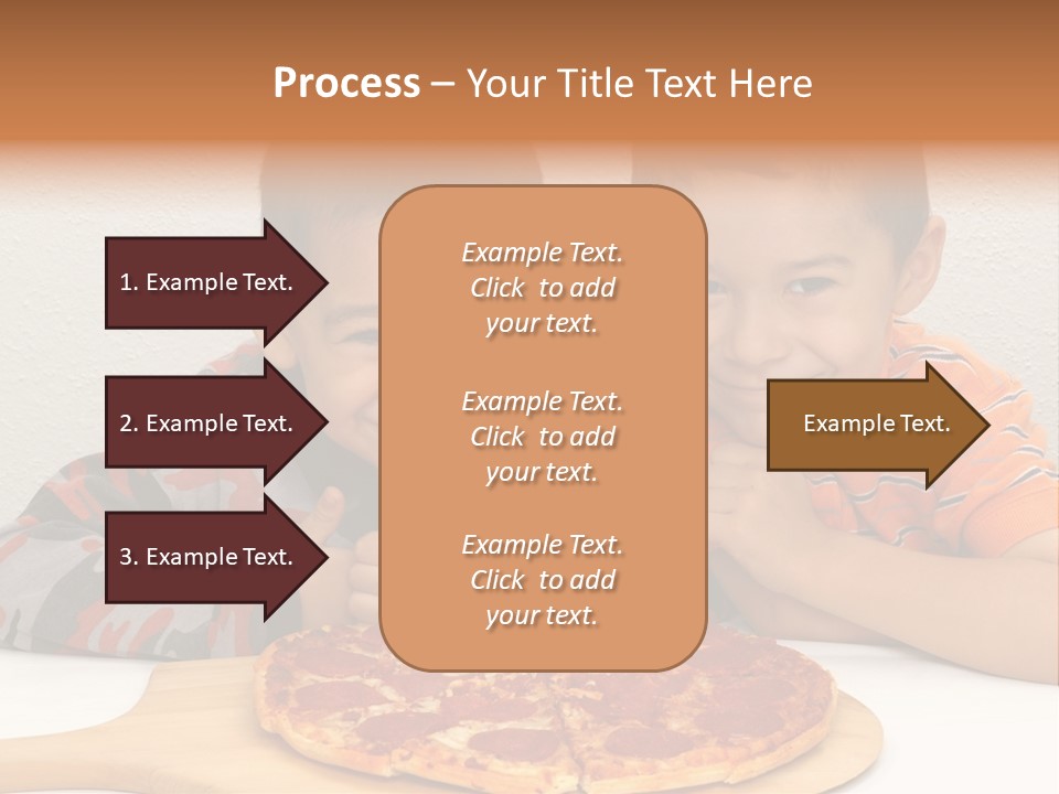 Brothers Ready To Eat A Pepperoni Pizza PowerPoint Template