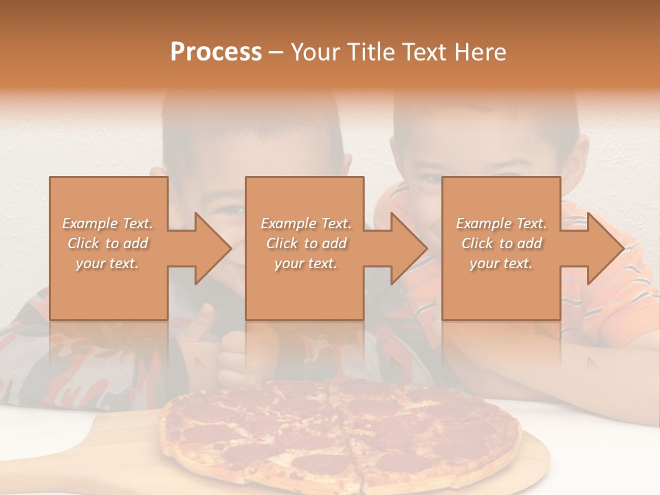 Brothers Ready To Eat A Pepperoni Pizza PowerPoint Template