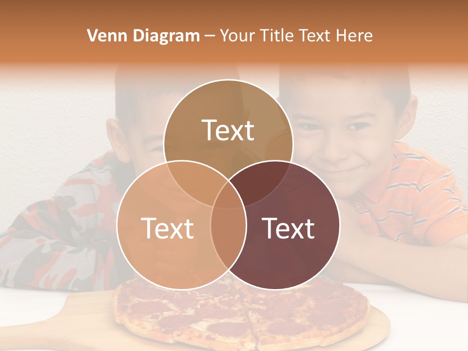 Brothers Ready To Eat A Pepperoni Pizza PowerPoint Template
