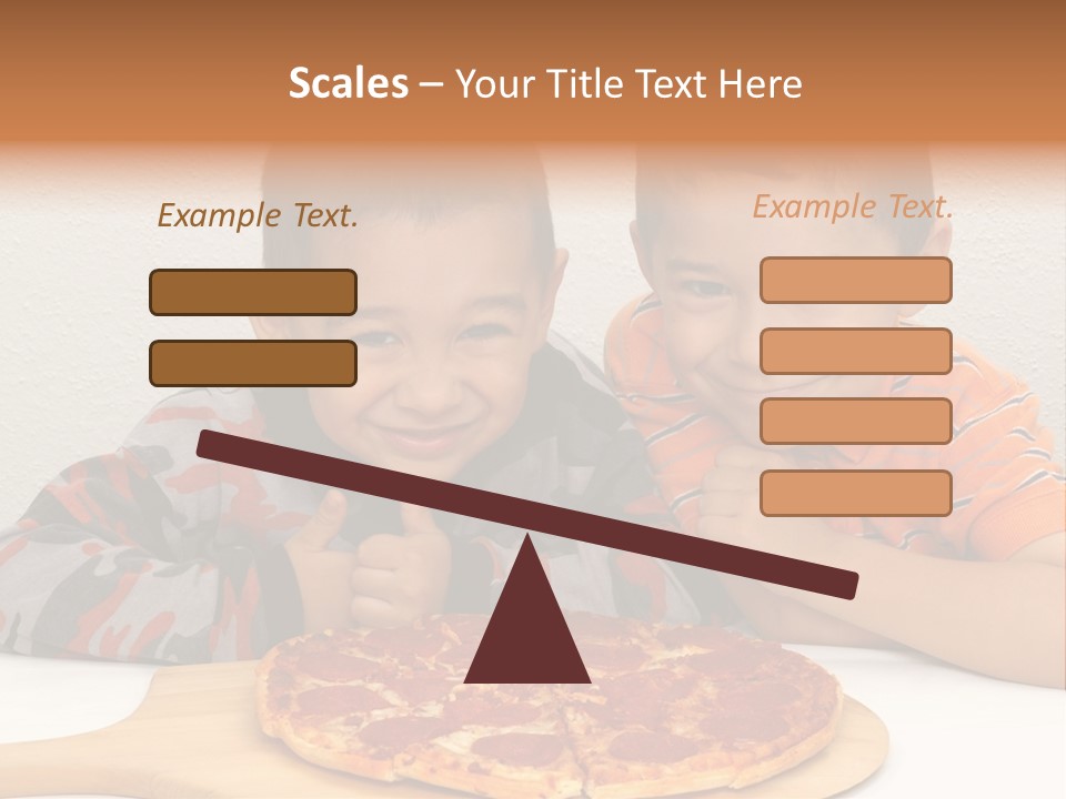 Brothers Ready To Eat A Pepperoni Pizza PowerPoint Template