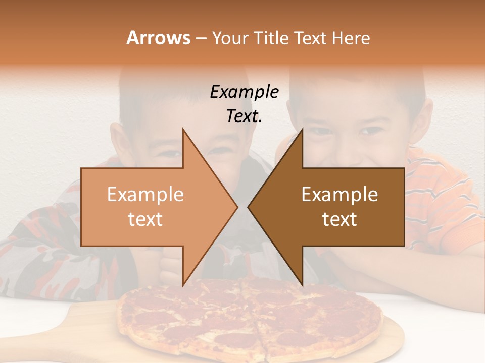 Brothers Ready To Eat A Pepperoni Pizza PowerPoint Template