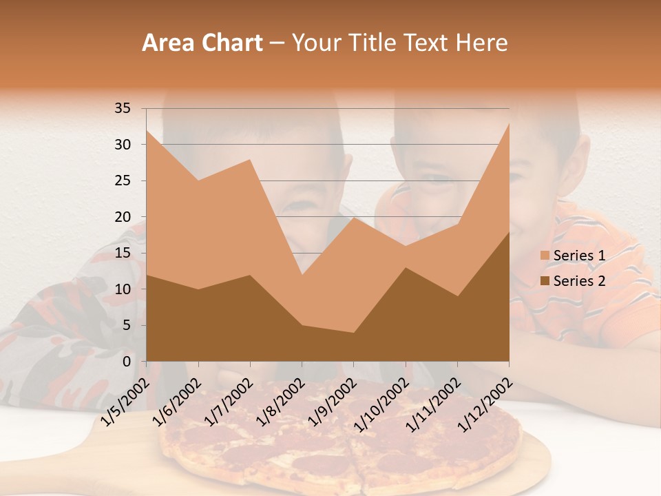 Brothers Ready To Eat A Pepperoni Pizza PowerPoint Template
