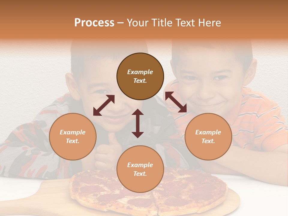 Brothers Ready To Eat A Pepperoni Pizza PowerPoint Template