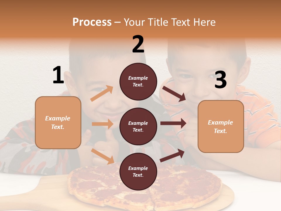 Brothers Ready To Eat A Pepperoni Pizza PowerPoint Template