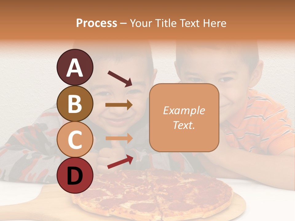 Brothers Ready To Eat A Pepperoni Pizza PowerPoint Template