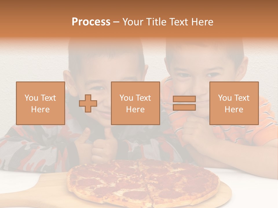 Brothers Ready To Eat A Pepperoni Pizza PowerPoint Template