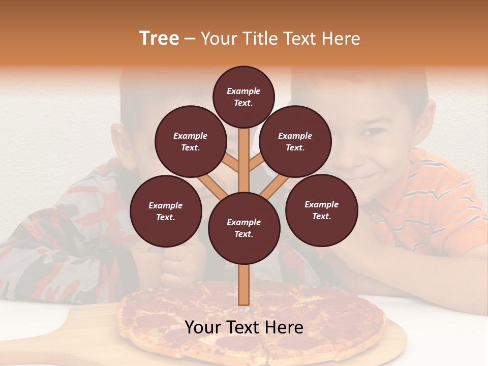 Brothers Ready To Eat A Pepperoni Pizza PowerPoint Template