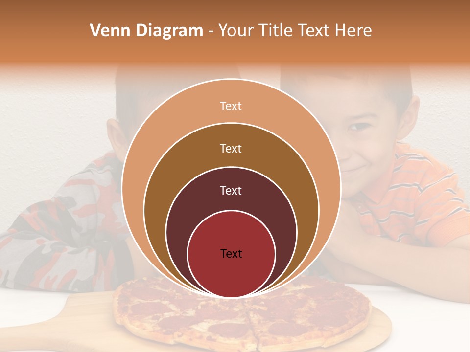 Brothers Ready To Eat A Pepperoni Pizza PowerPoint Template