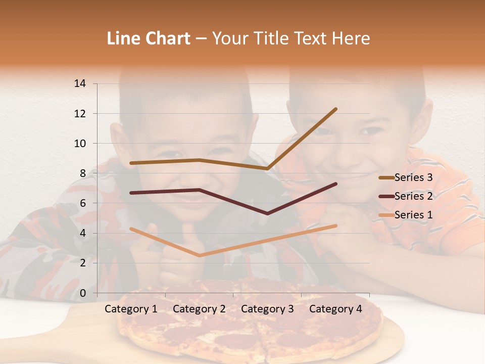 Brothers Ready To Eat A Pepperoni Pizza PowerPoint Template