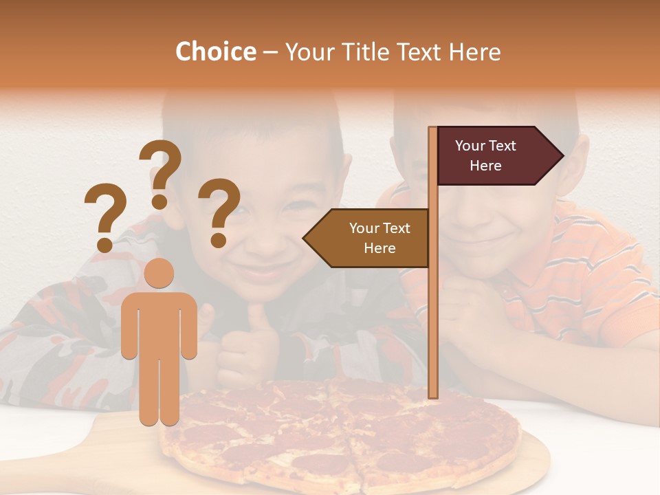 Brothers Ready To Eat A Pepperoni Pizza PowerPoint Template