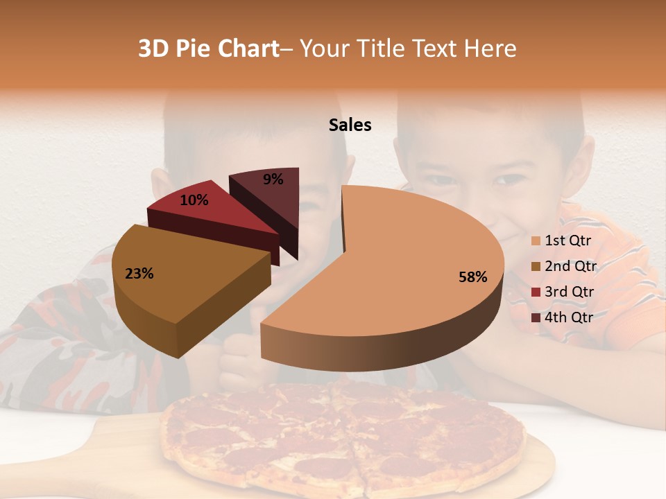 Brothers Ready To Eat A Pepperoni Pizza PowerPoint Template