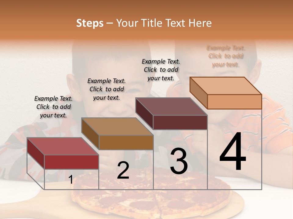 Brothers Ready To Eat A Pepperoni Pizza PowerPoint Template