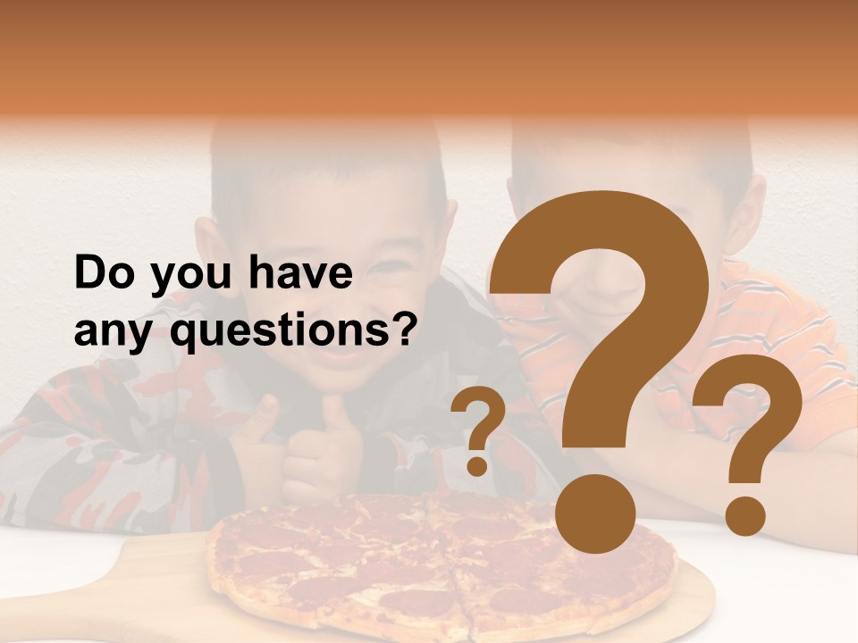 Brothers Ready To Eat A Pepperoni Pizza PowerPoint Template