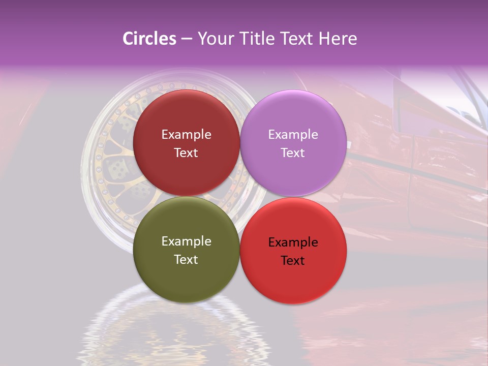 Red Car With Gold Wheels PowerPoint Template