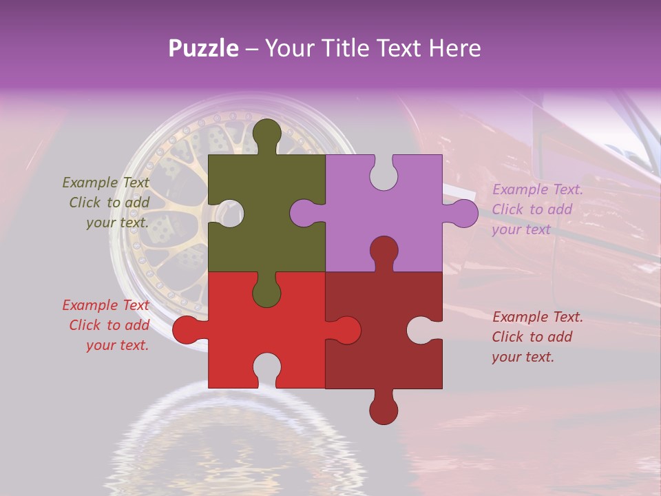 Red Car With Gold Wheels PowerPoint Template