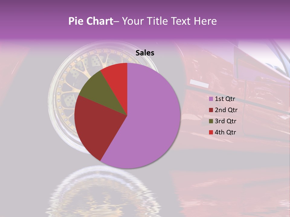 Red Car With Gold Wheels PowerPoint Template