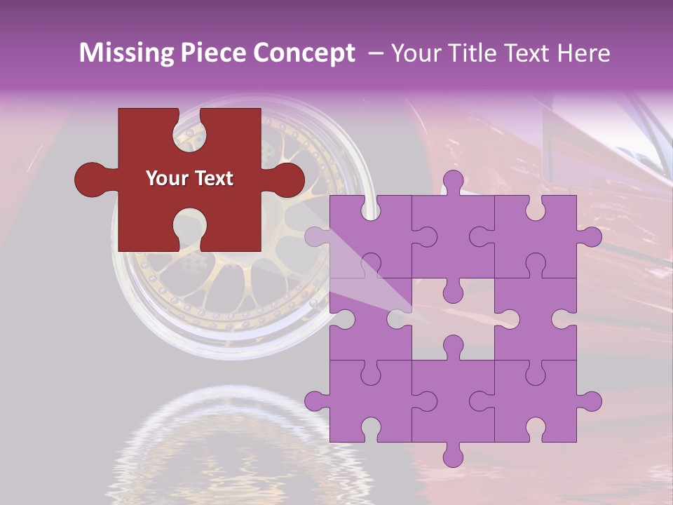 Red Car With Gold Wheels PowerPoint Template