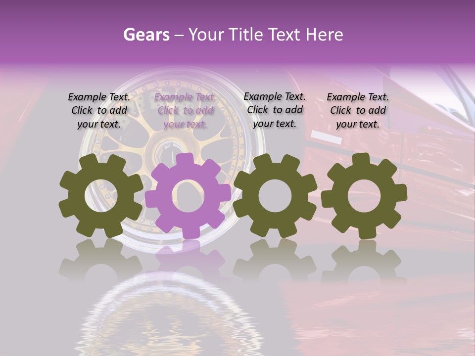 Red Car With Gold Wheels PowerPoint Template