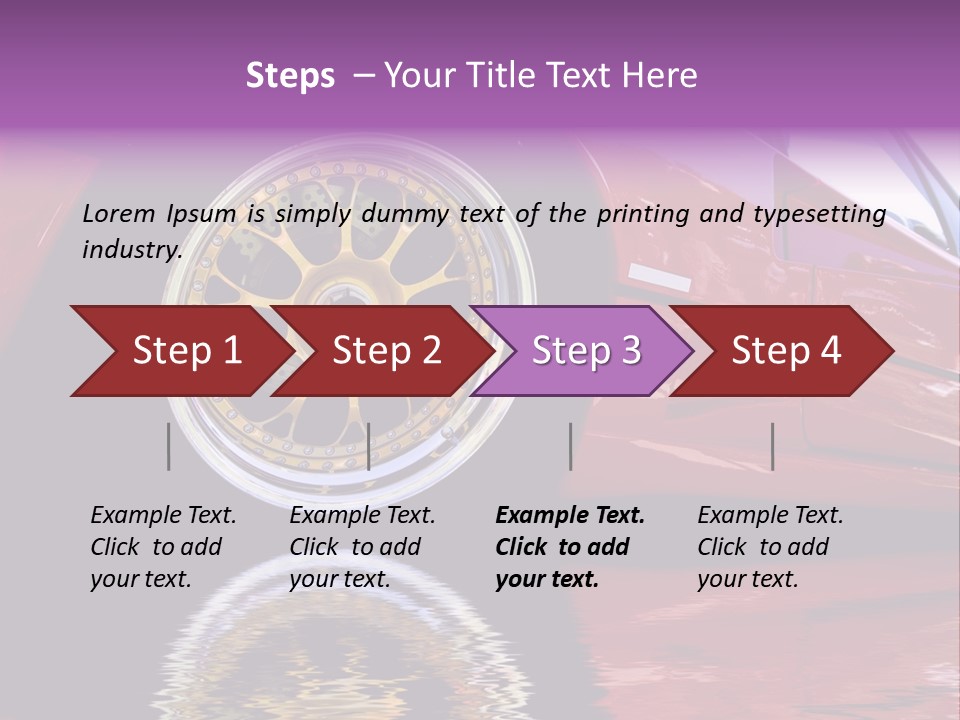 Red Car With Gold Wheels PowerPoint Template