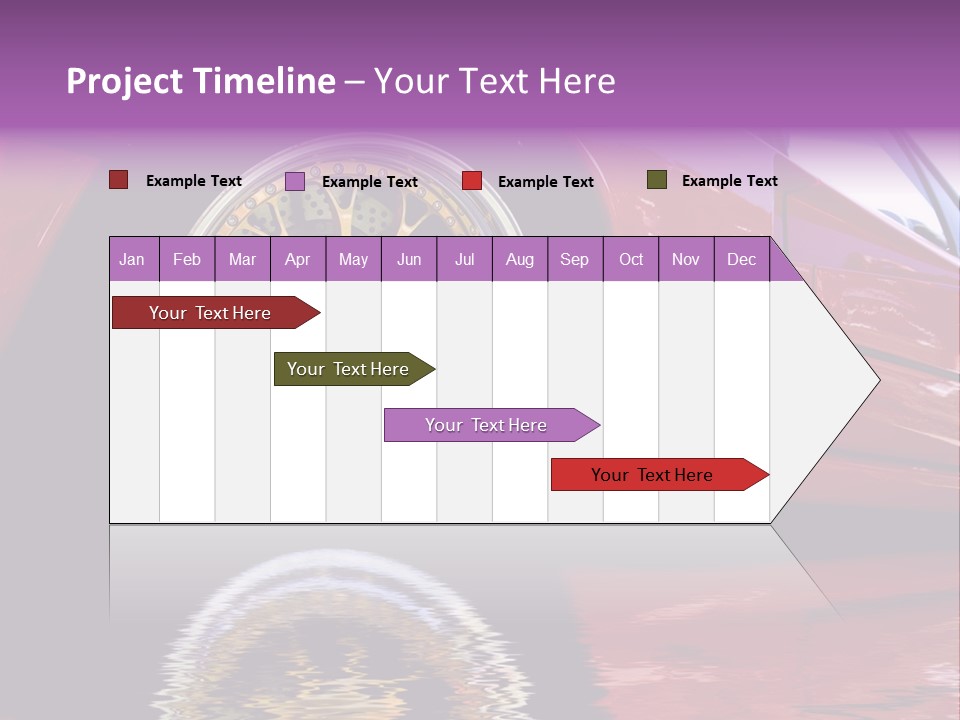 Red Car With Gold Wheels PowerPoint Template