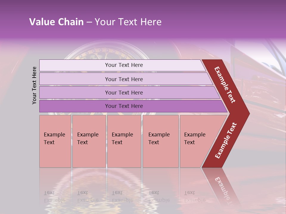 Red Car With Gold Wheels PowerPoint Template