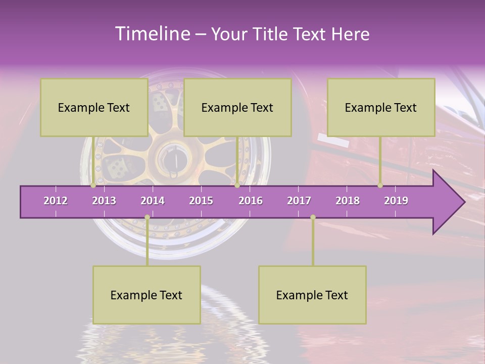 Red Car With Gold Wheels PowerPoint Template