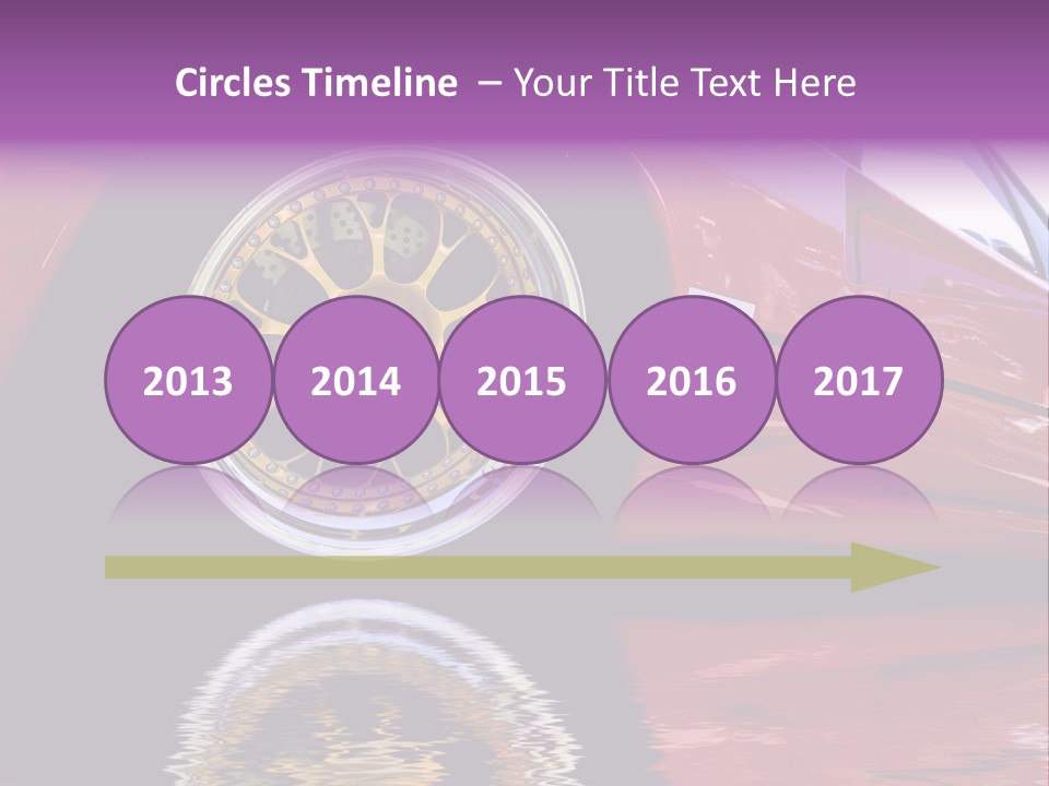 Red Car With Gold Wheels PowerPoint Template