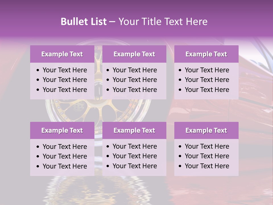 Red Car With Gold Wheels PowerPoint Template