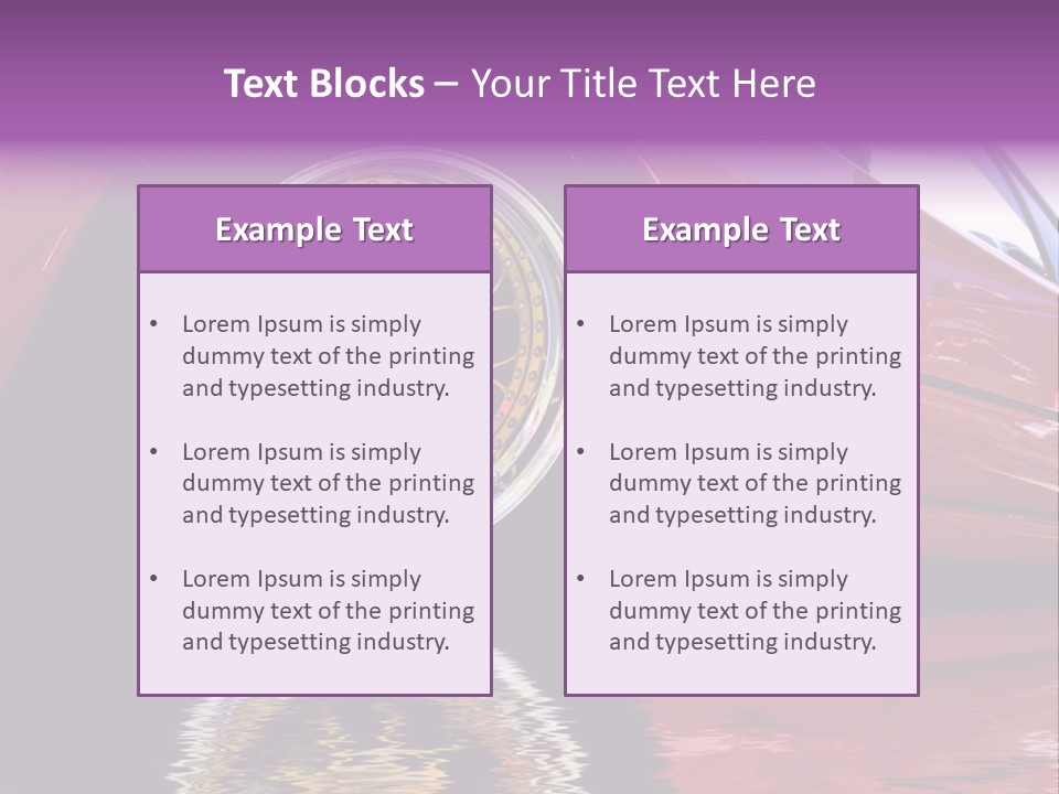 Red Car With Gold Wheels PowerPoint Template