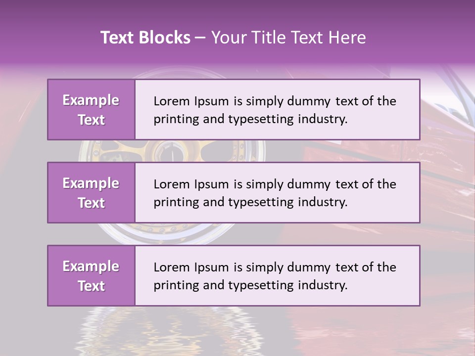 Red Car With Gold Wheels PowerPoint Template