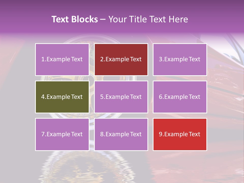 Red Car With Gold Wheels PowerPoint Template