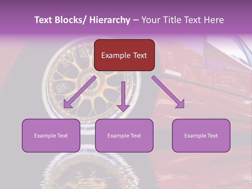 Red Car With Gold Wheels PowerPoint Template