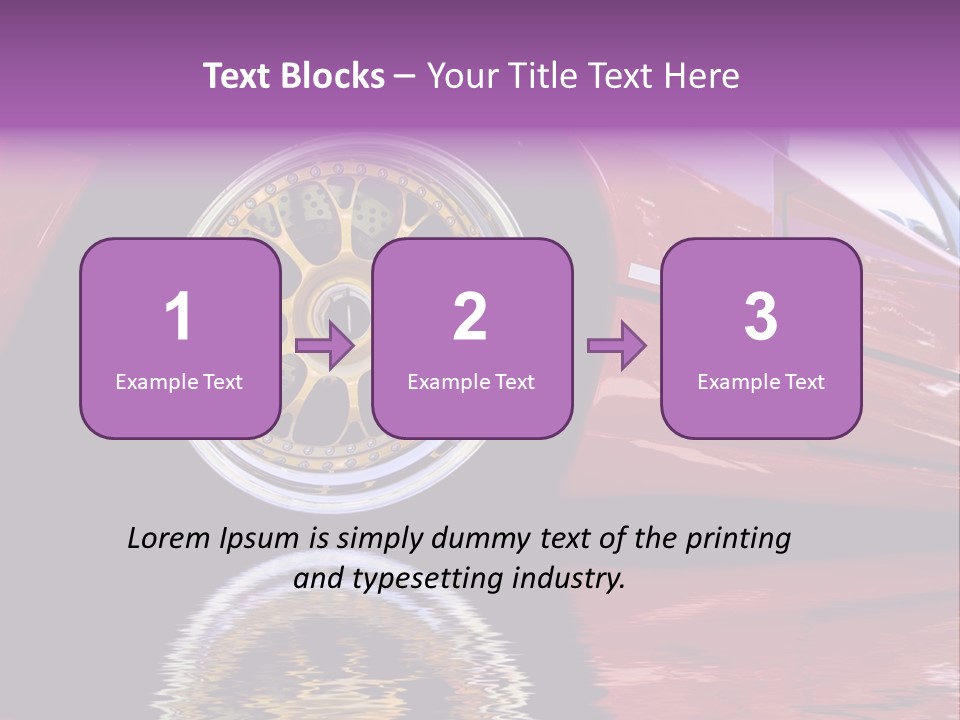 Red Car With Gold Wheels PowerPoint Template