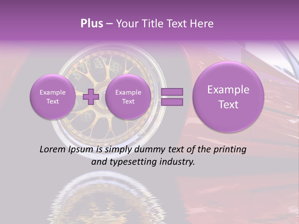 Red Car With Gold Wheels PowerPoint Template