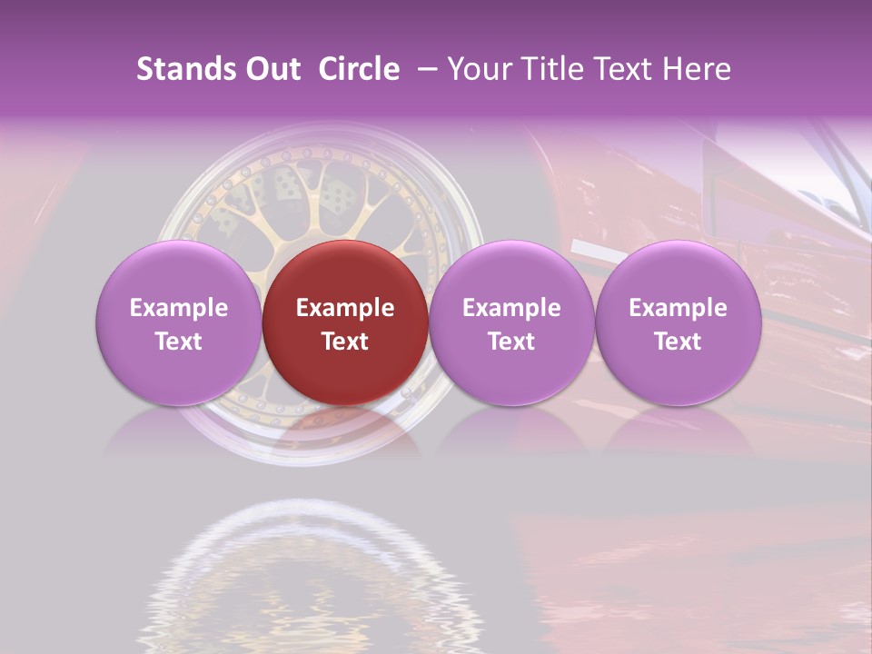 Red Car With Gold Wheels PowerPoint Template