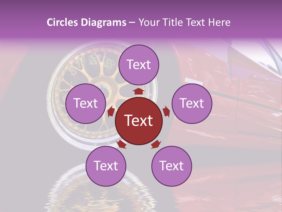 Red Car With Gold Wheels PowerPoint Template