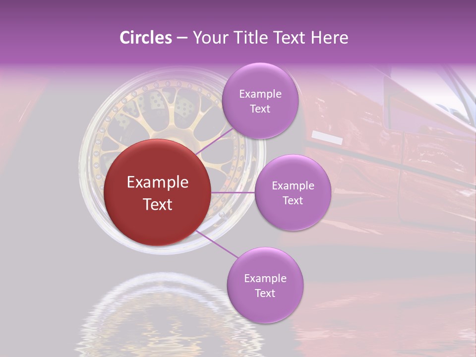 Red Car With Gold Wheels PowerPoint Template