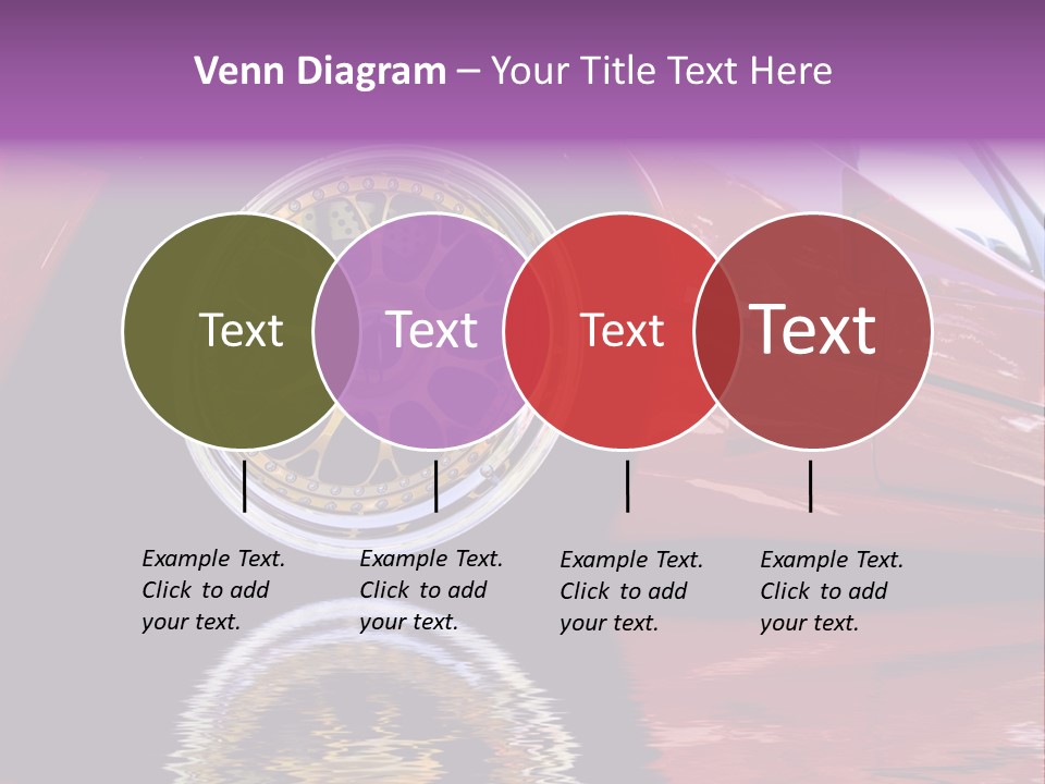 Red Car With Gold Wheels PowerPoint Template