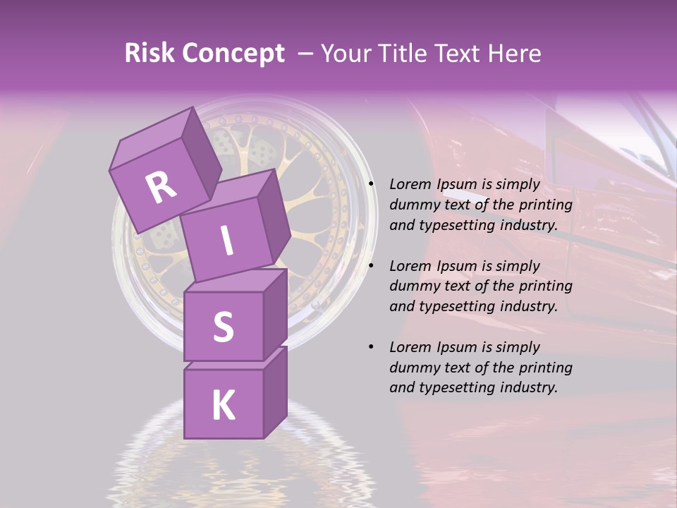 Red Car With Gold Wheels PowerPoint Template