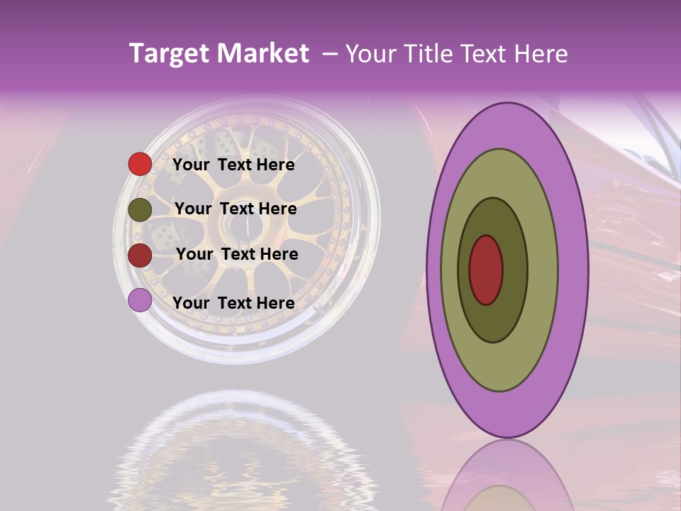 Red Car With Gold Wheels PowerPoint Template