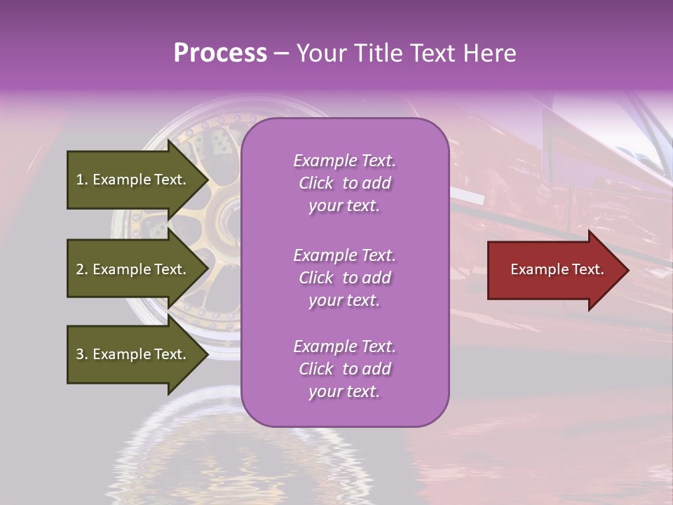 Red Car With Gold Wheels PowerPoint Template