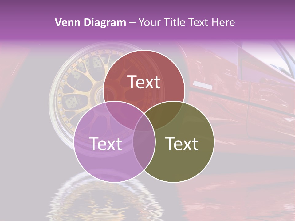 Red Car With Gold Wheels PowerPoint Template