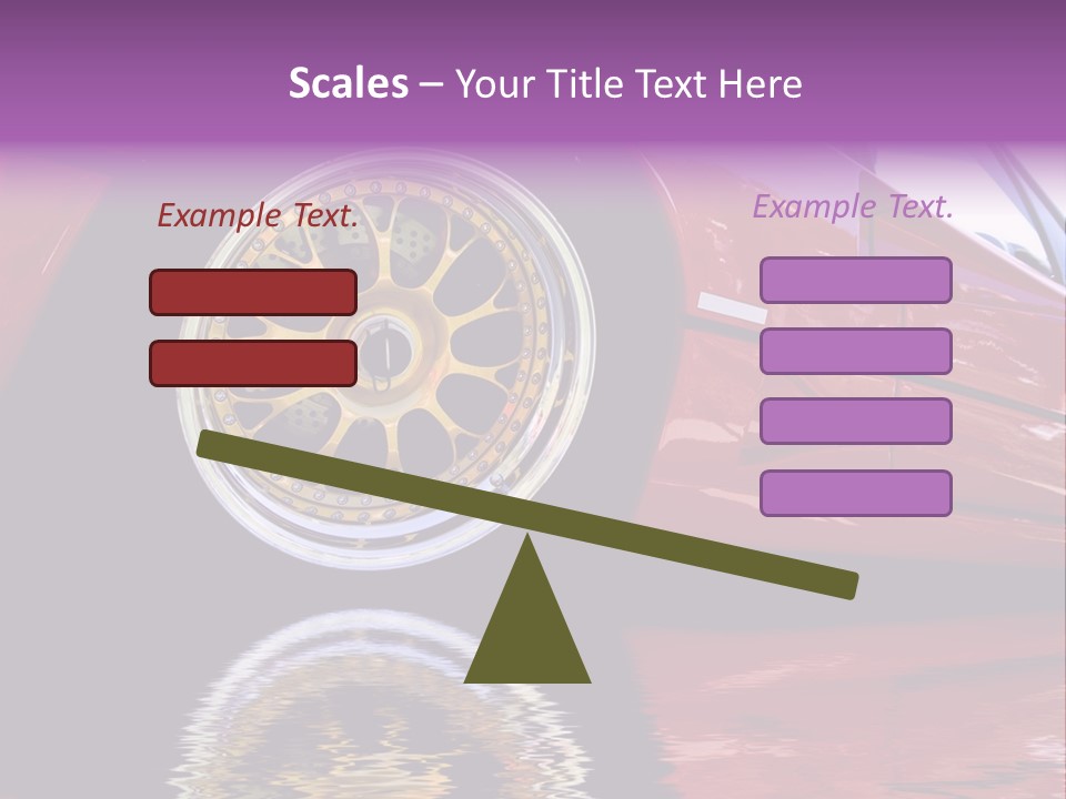 Red Car With Gold Wheels PowerPoint Template