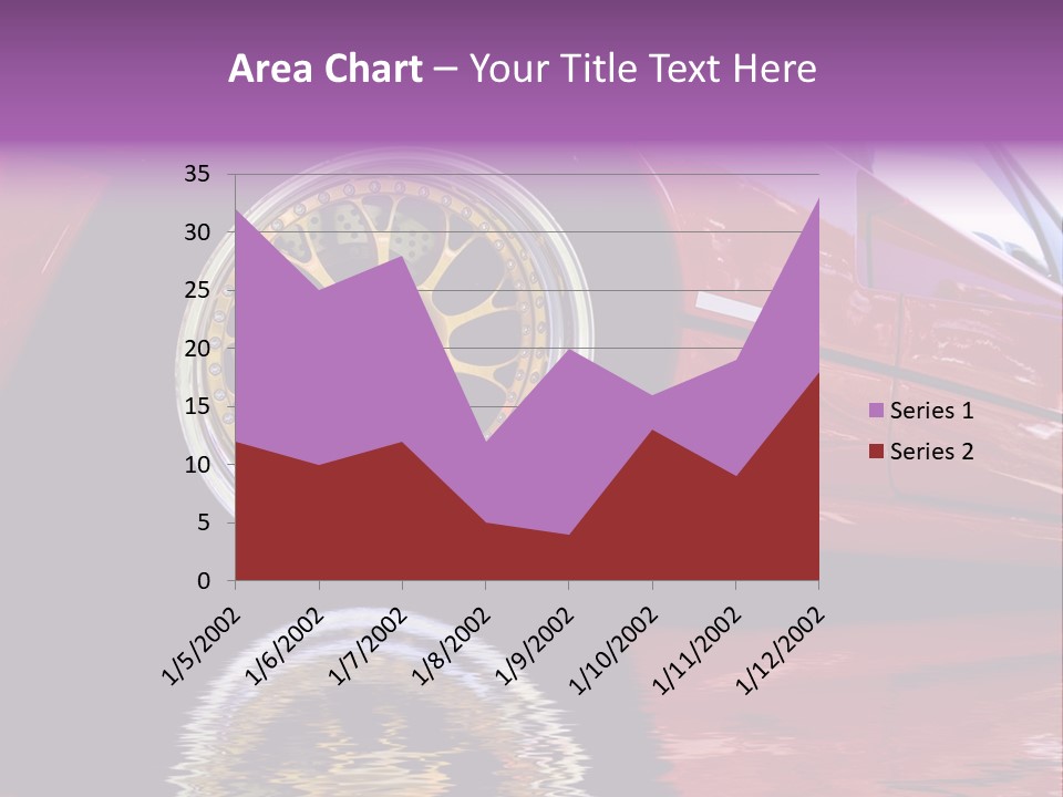 Red Car With Gold Wheels PowerPoint Template