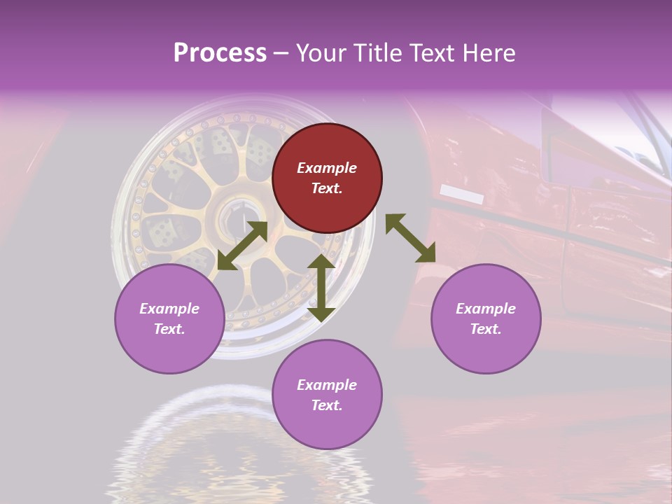 Red Car With Gold Wheels PowerPoint Template